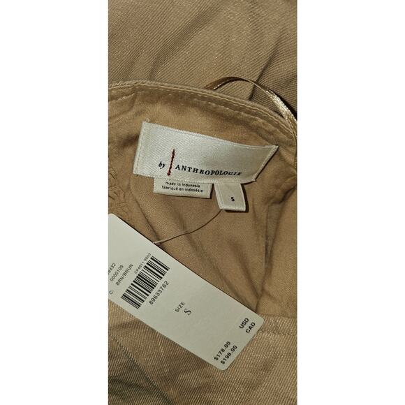 NWT by Anthropologie Linen Halter V-Neck Column Midi Dress $178 SMALL Brown - Picture 6 of 6